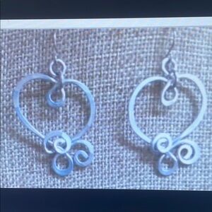 Elegant Silver Heart Earrings